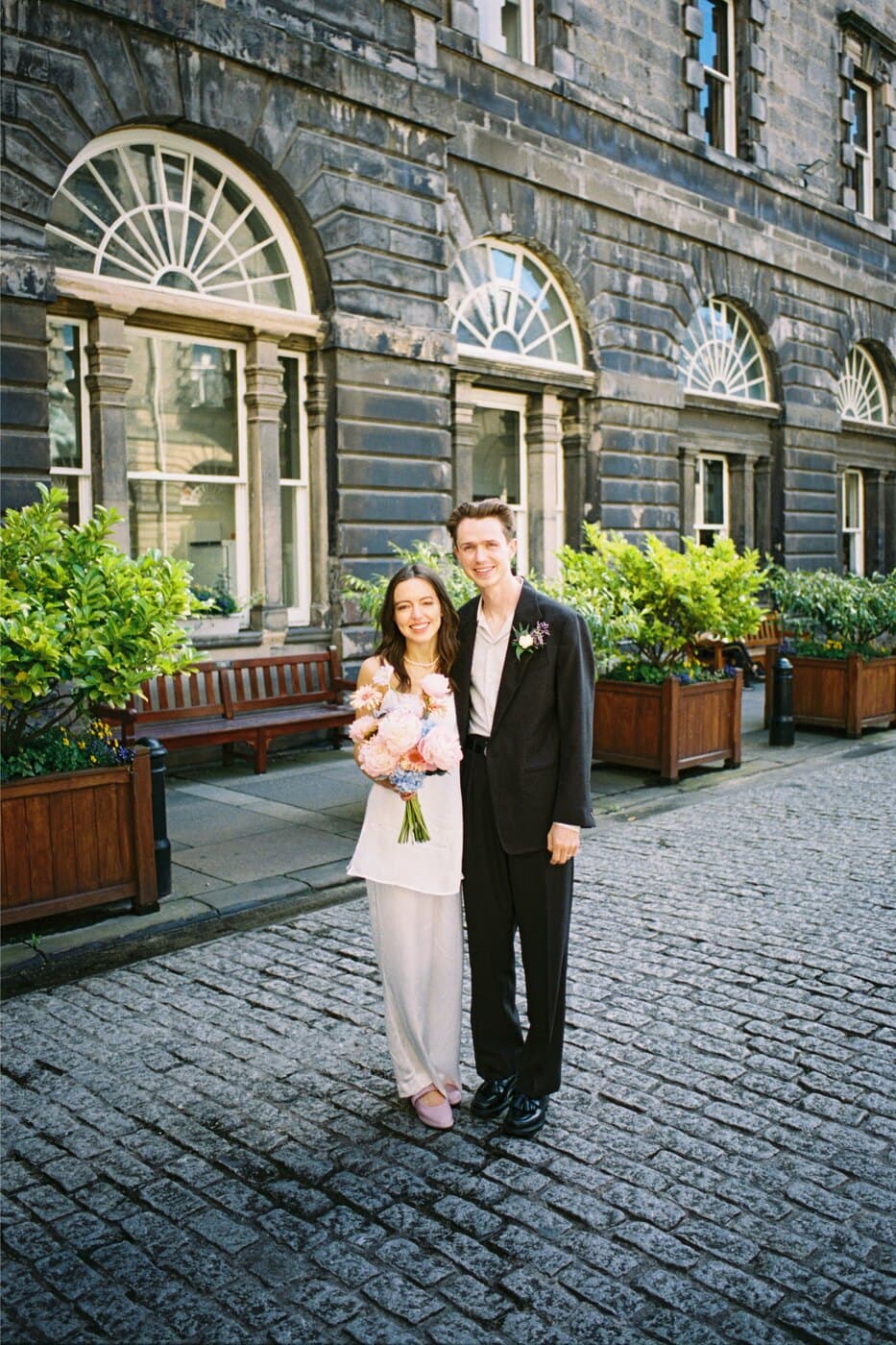Becca and Rory on their wedding day